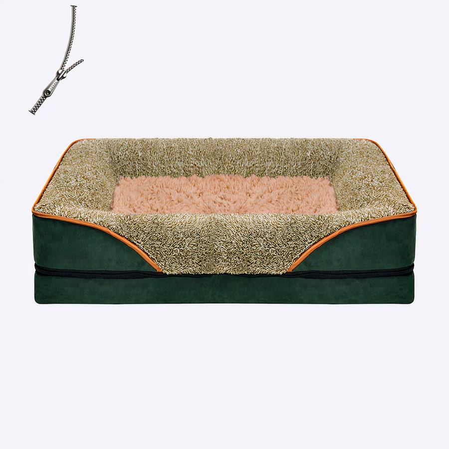 Elegant Green and Beige Dog Sofa Canine Couch Pet Bed
