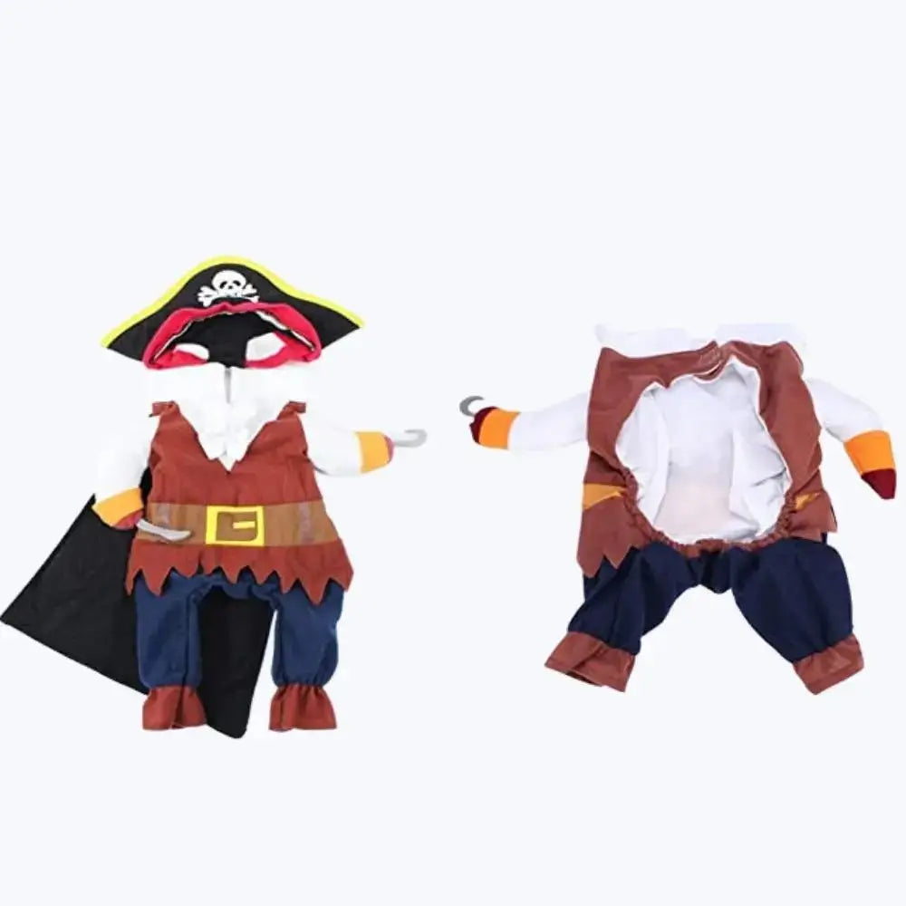 Funny Pirate Cat Costume for Cats and Kittens Halloween Pet Outfit