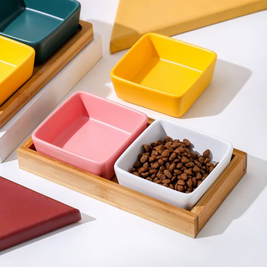 Ceramic Dog Bowl Durable Non Slip Pet Food Water Dish