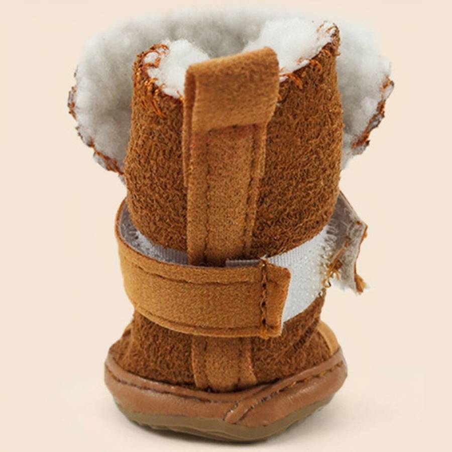Suede Snow Boots for Small Dogs Waterproof Winter Paw Protection