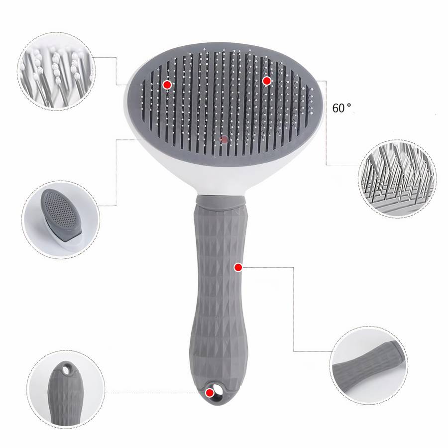 Self Cleaning Dog Grooming Brush for Shedding and Fur Removal