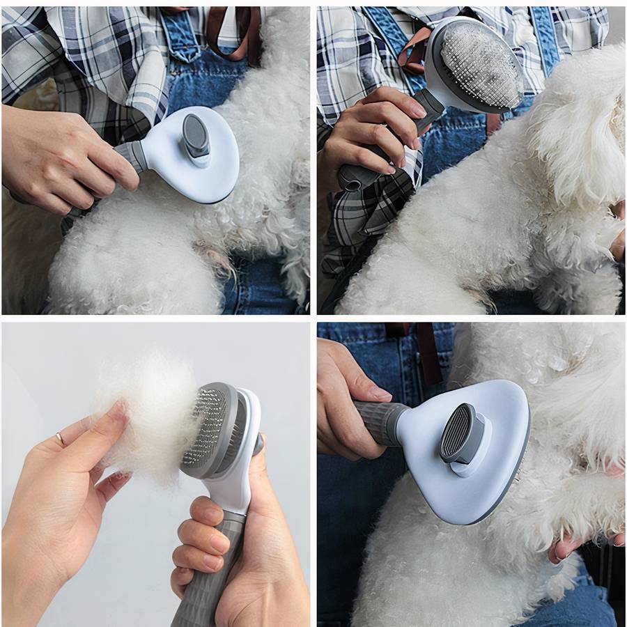 Self Cleaning Dog Grooming Brush for Shedding and Fur Removal