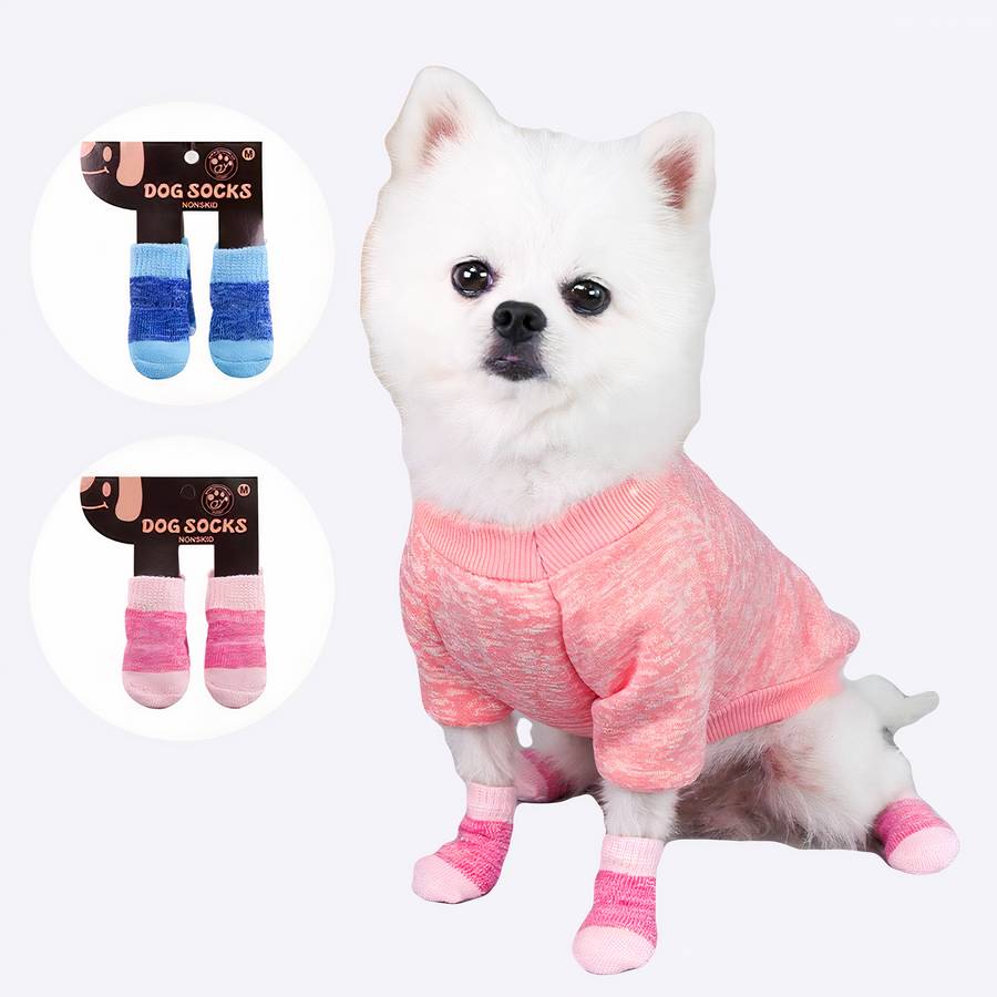 Multicolor Cotton Dog Booties Comfortable Paw Protection Shoes