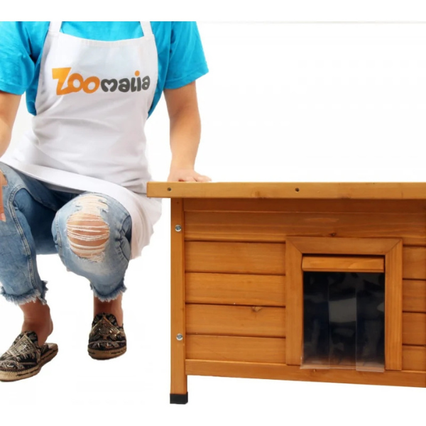 Wooden Cat House Cozy Pet Shelter for Indoor Outdoor Use