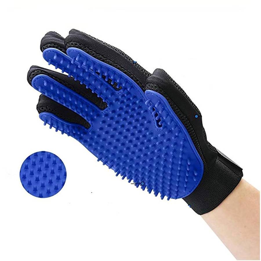 Dog Grooming and Massaging Glove for Pet Hair Removal and Bathing