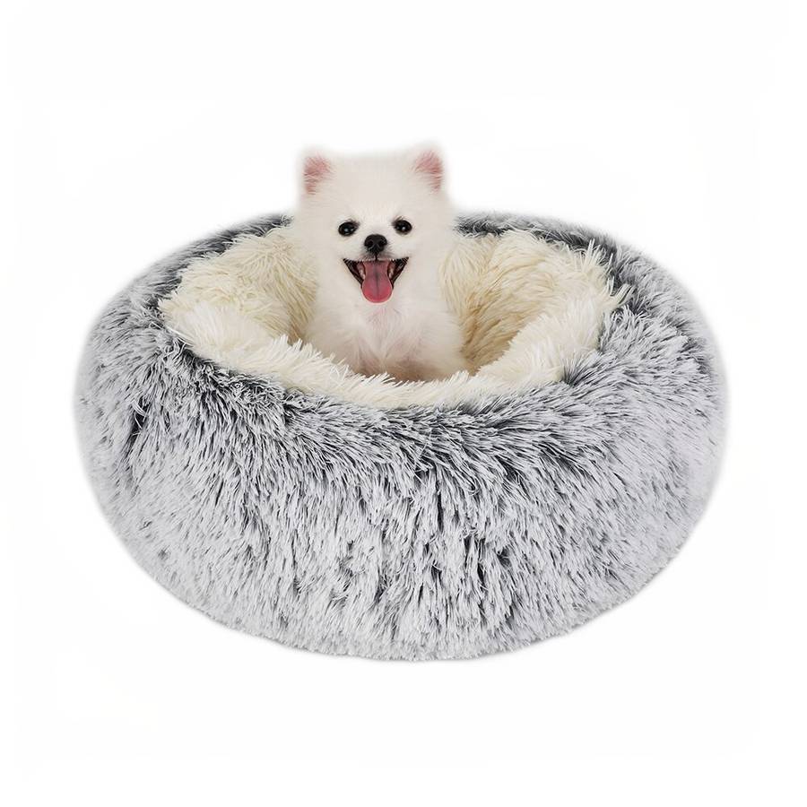 XXL Gray Cotton and Plush Dog Bed Basket Extra Large Pet Bed Basket for Dogs