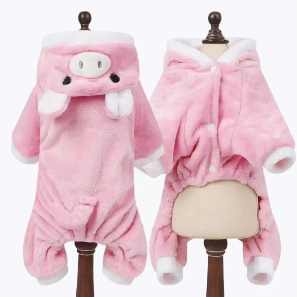 Cat Costume with Cow Hoodie Animal Onesie Pajamas