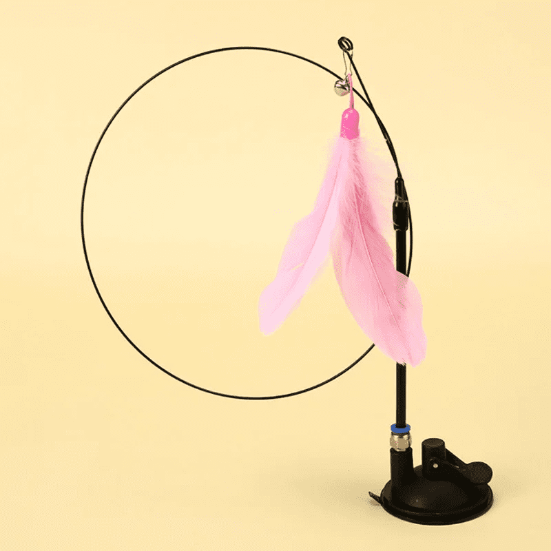 Cat Fishing Rod Toy with Suction Cup for Interactive Play