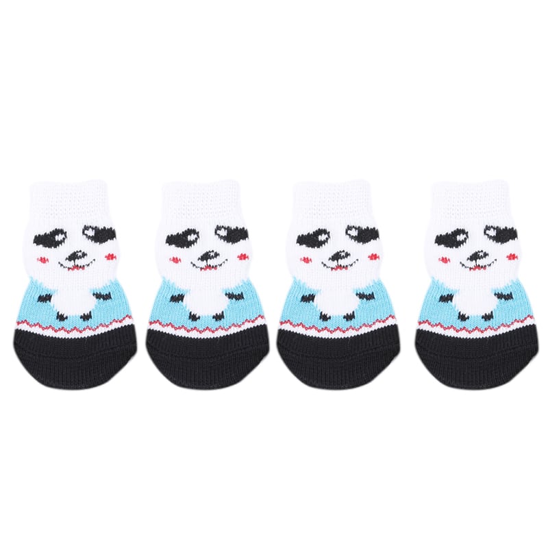 Dog Socks Panda Pattern Non Slip Pet Socks for Small Medium Dogs