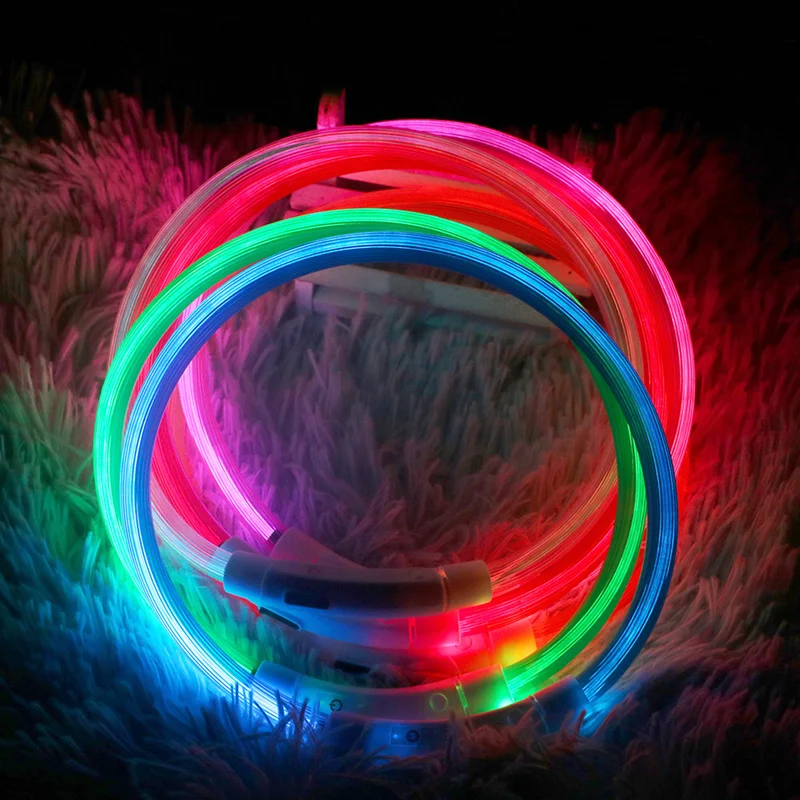LED Dog Collar Safe Visible Light Up Pet Collar for Night Walks