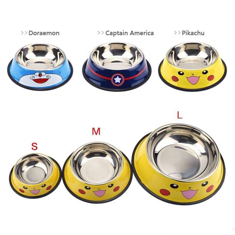 Pikachu Pet Bowl Pokemon Dog Cat Food Water Dish