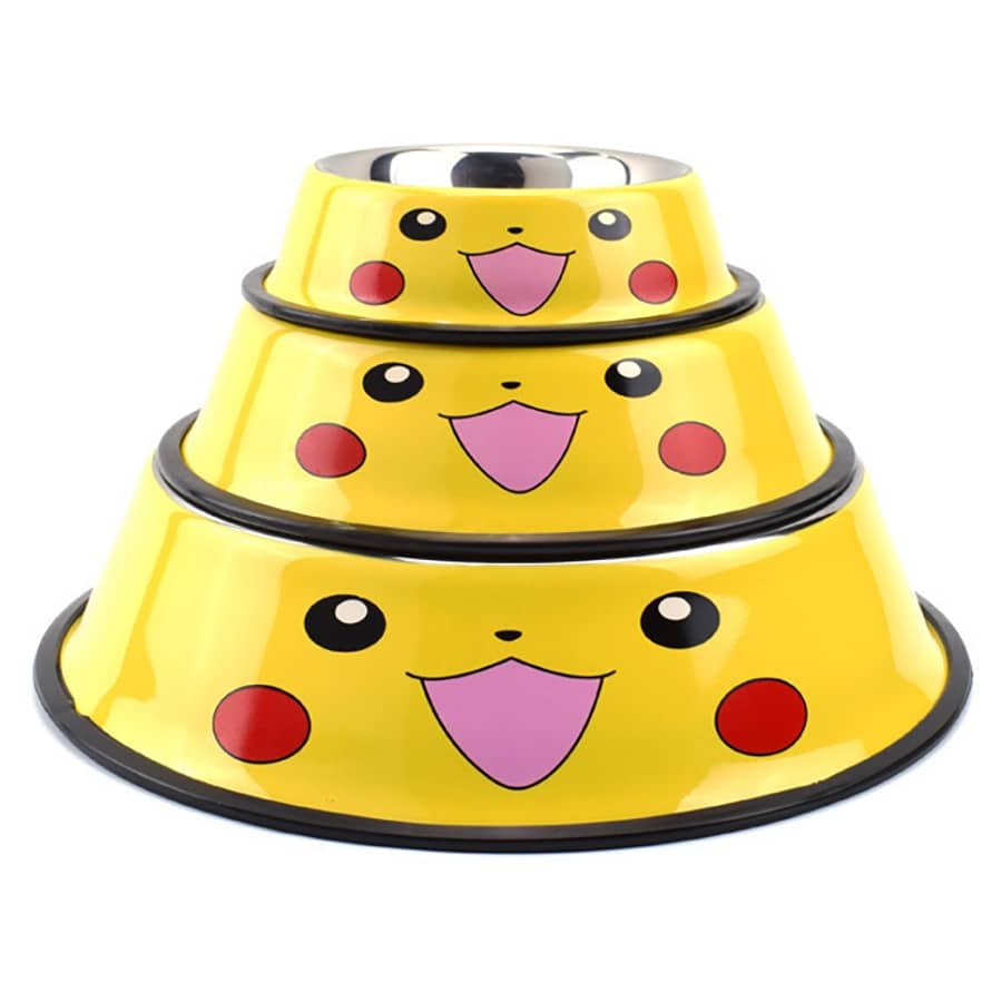 Pikachu Pet Bowl Pokemon Dog Cat Food Water Dish