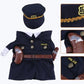 Police Officer Costume for Cat Pet Dress Up Uniform Halloween Apparel
