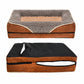 Elegant Brown and Beige Dog Sofa Comfortable Pet Couch