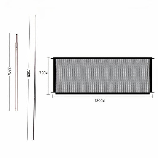 Mesh Dog Gate Barrier Adjustable Pet Safety Barrier for Cars and Homes