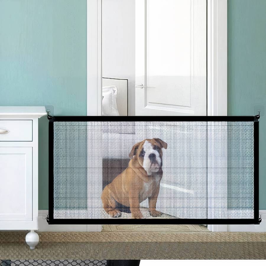 Mesh Dog Gate Barrier Adjustable Pet Safety Barrier for Cars and Homes