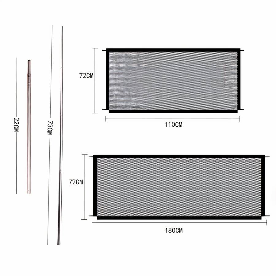 Mesh Dog Gate Barrier Adjustable Pet Safety Barrier for Cars and Homes