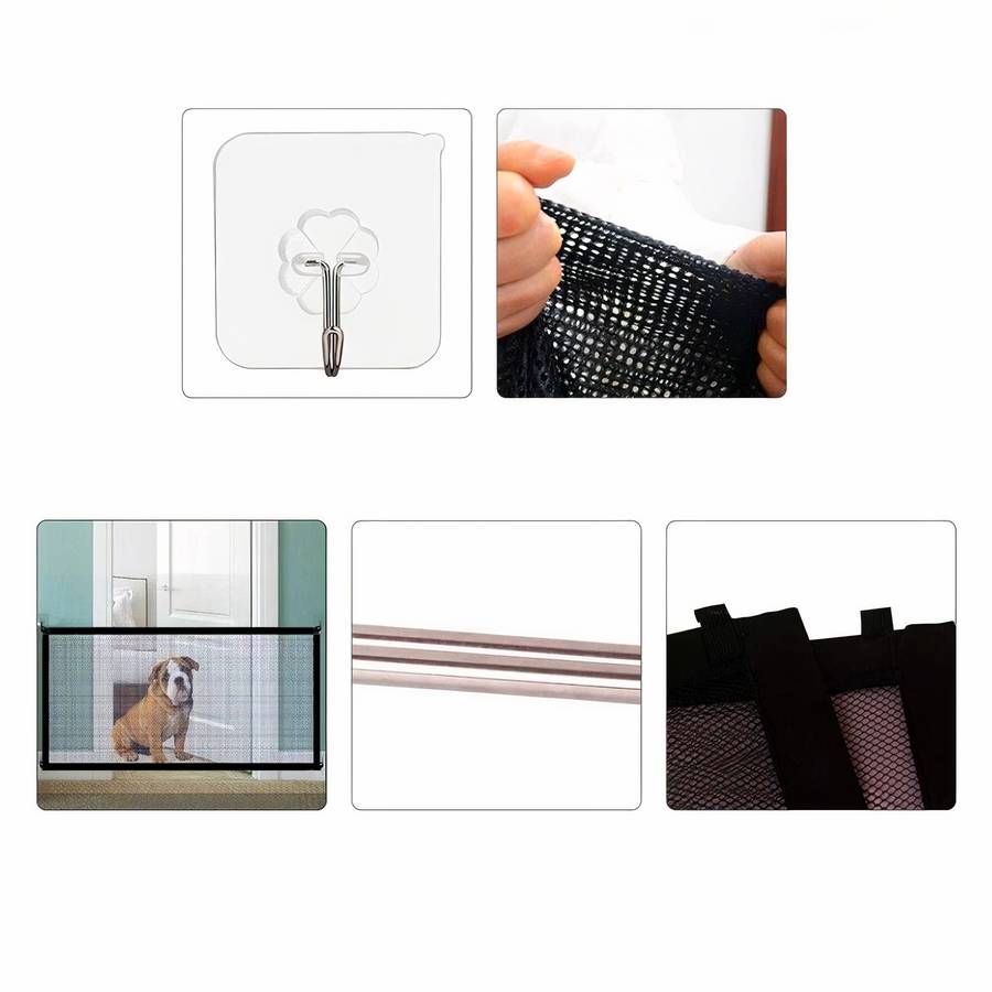 Mesh Dog Gate Barrier Adjustable Pet Safety Barrier for Cars and Homes