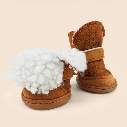 Suede Snow Boots for Small Dogs Waterproof Winter Paw Protection