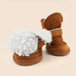 Suede Snow Boots for Small Dogs Waterproof Winter Paw Protection