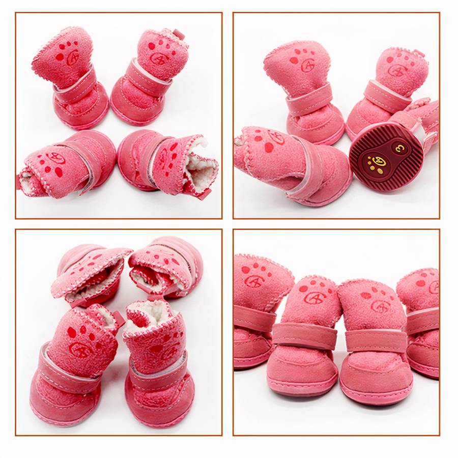 Suede Snow Boots for Small Dogs Waterproof Winter Paw Protection