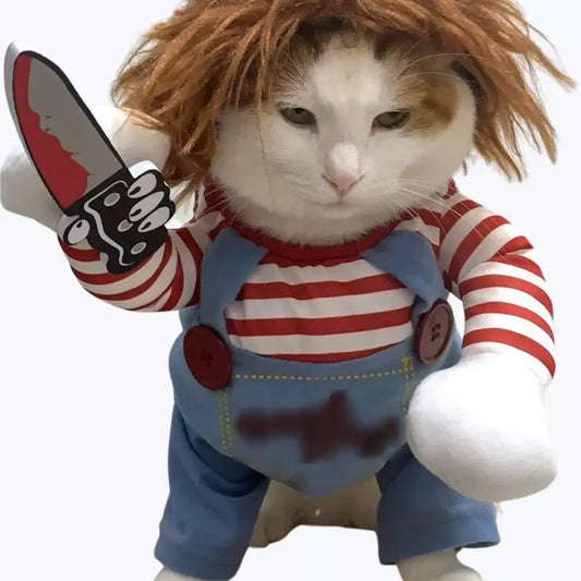 Chucky Halloween Cat Costume for Kids and Adults