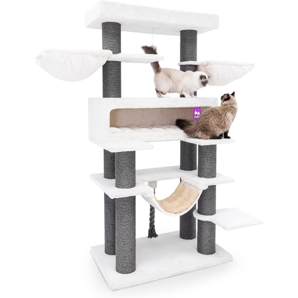 Giant XXL Cat Tree 19 Inch by 69 Inch Tall Cat Tower with Multiple Levels and Scratching Posts