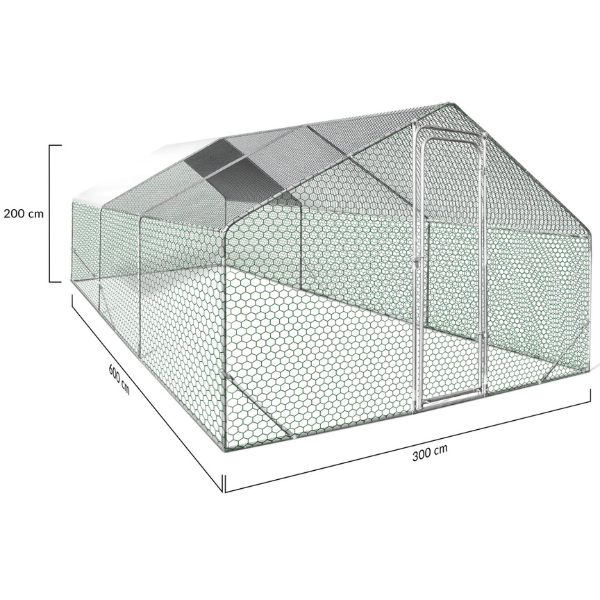 18 sq ft Chicken Coop Run 6x3 ft Galvanized Steel Mesh Enclosure