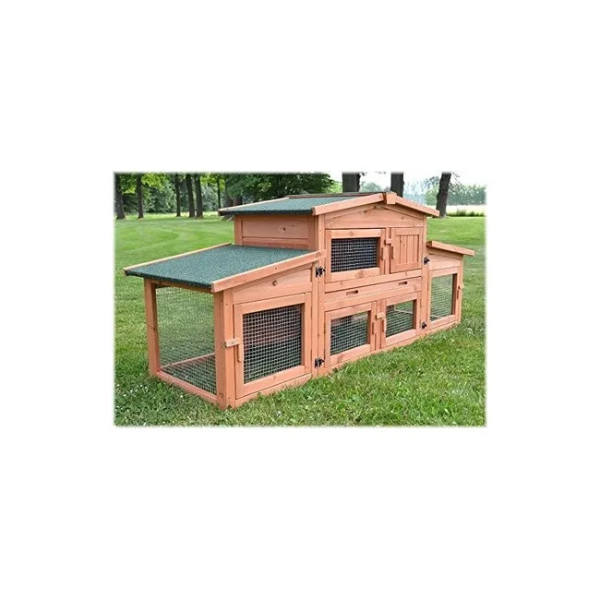 Outdoor Rabbit Hutch Cage 185x51x75cm Large Small Animal Enclosure