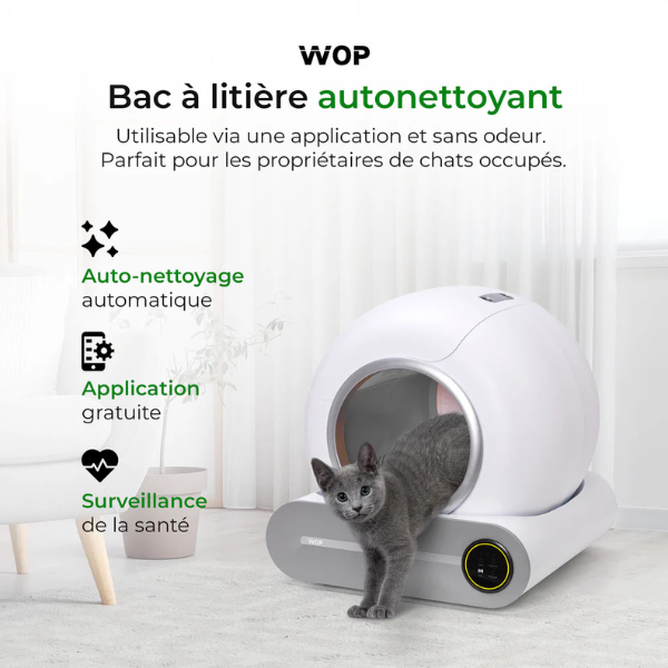 Smart Self-Cleaning Cat Litter Box Connected WiFi Automated Pet Toilet