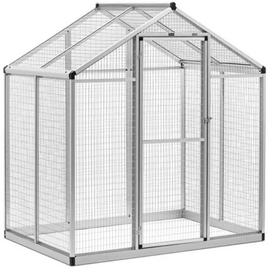 XXL Aluminum Bird Aviary Cage 48 x 70 x 77 Inches with 63 x 24 Inch Door