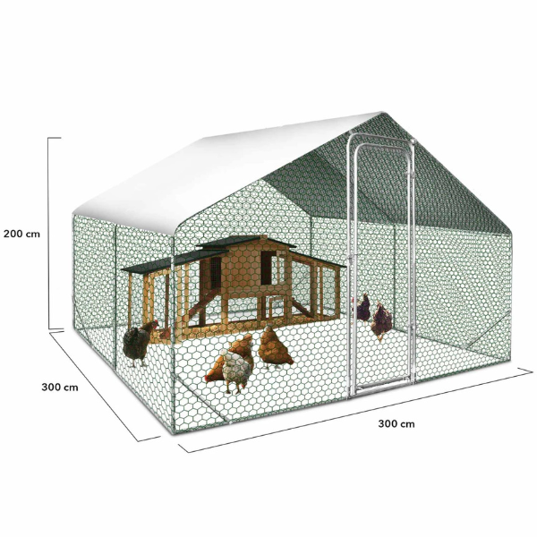 9 Sq Ft Chicken Coop Run 3x3 Ft Galvanized Steel Wire Mesh Enclosure
