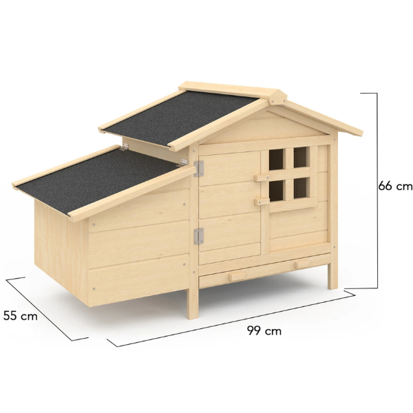 Raised Wooden Chicken Coop with Nesting Box