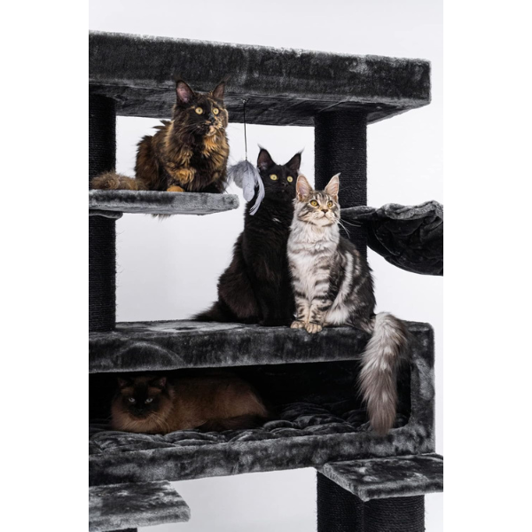Giant XXL Cat Tree 19 Inch by 69 Inch Tall Cat Tower with Multiple Levels and Scratching Posts
