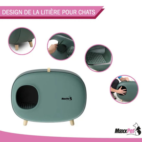 60x38x45 cm Covered Cat Litter Box Enclosed Litter Tray Cat Toilet House