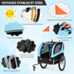 Folding Dog Bike Trailer with Oxford Canvas Pet Carrier Stroller with Flag 8 Reflectors Max Load 88 lbs