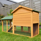 Rabbit Hutch with Cage - 57x21x34 Inch Bunny Enclosure - Rabbit Villa House