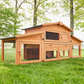 Outdoor Rabbit Hutch Cage 185x51x75cm Large Small Animal Enclosure