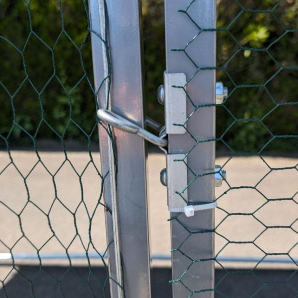 Chicken Coop Run - 6ft x 10ft Galvanized Steel Poultry Pen with 1.5in Wire Mesh