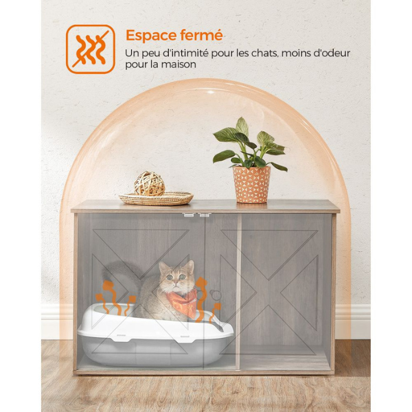 Cat Litter Box Furniture with Removable Divider Cat Toilet Home