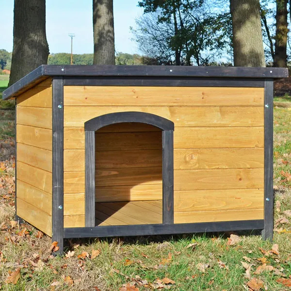 Large Outdoor Pine Wood Dog House with Roof Vent 89 x 45.5 x 32 Inches
