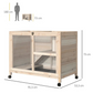 Two-Level Rabbit Hutch on Wheels with Hideaway and Removable Waste Tray