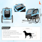 Folding Dog Bike Trailer with Oxford Canvas Pet Carrier Stroller with Flag 8 Reflectors Max Load 88 lbs