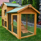 Rabbit Hutch with Cage - 57x21x34 Inch Bunny Enclosure - Rabbit Villa House