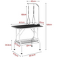 Folding Dog Grooming Table Adjustable Arm 2 Straps Storage Basket Non-Slip Large Work Surface 220lb Capacity
