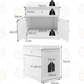Litter Box Enclosure Furniture for Cats Hidden Cat Toilet with Drawer and 2 Doors