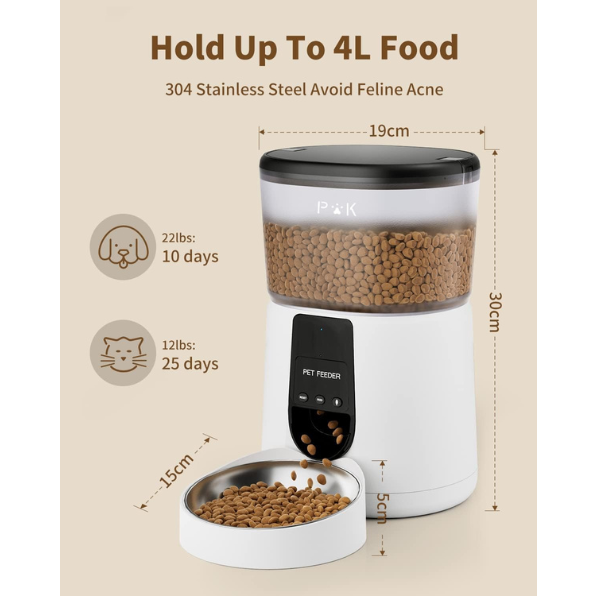 Smart Automatic Cat Feeder with Portion Control and Wifi Connectivity