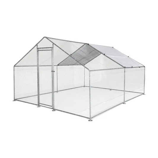 Chicken Coop Run 130 Sq Ft Galvanized Steel Wire Fence 4x3 ft Outdoor Poultry Enclosure
