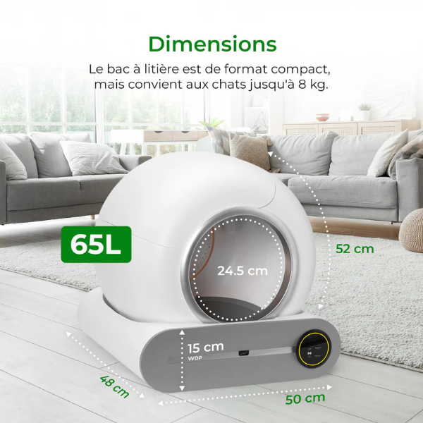 Smart Self-Cleaning Cat Litter Box Connected WiFi Automated Pet Toilet