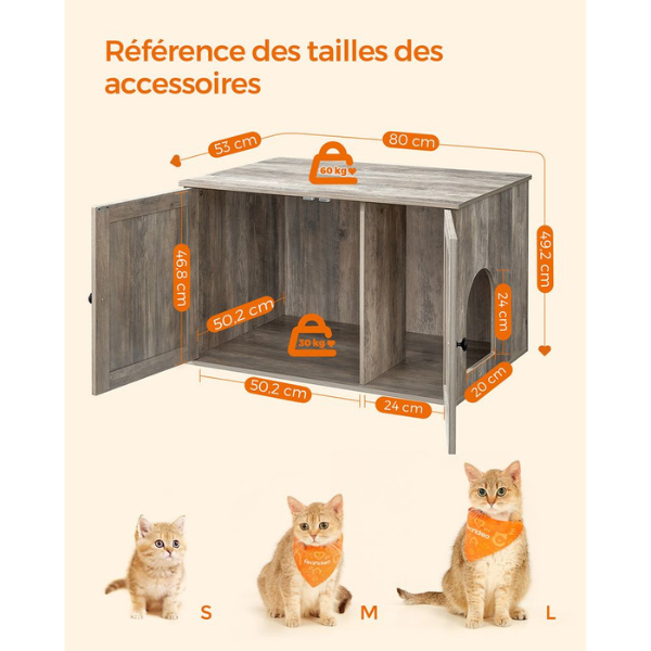Cat Litter Box Furniture with Removable Divider Cat Toilet Home